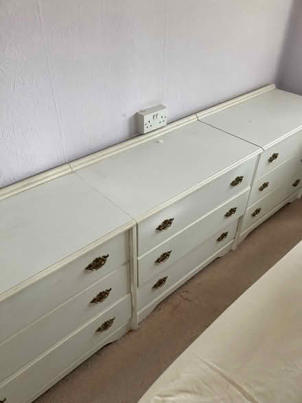 Photo of free 3 White old chest of drawers plus 3 narrow chest of drawers (Adeyfield HP2) #1