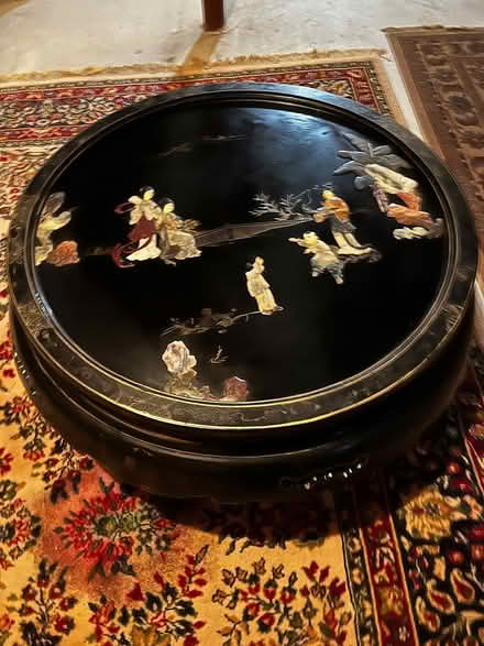 Photo of free Round black Asian coffee table (streetsville) #1