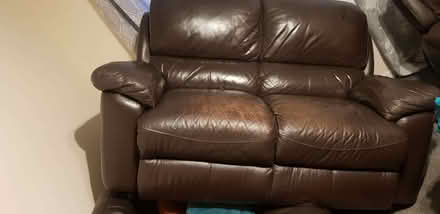 Photo of free Brown 2 seater leather sofa (Didcot OX11) #1