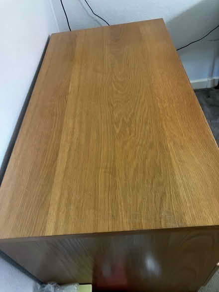 Photo of free Wooden desk with 3 drawers and shelves (Ash Green GU12) #2
