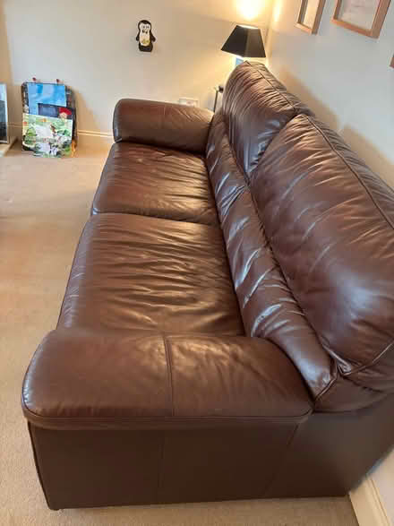 Photo of free Brown Leather Sofa (Jaywick CO15) #1