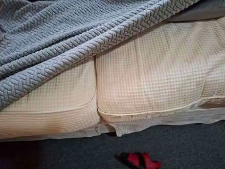 Photo of free Cream fabric sofa (Elm Park RM12) #1