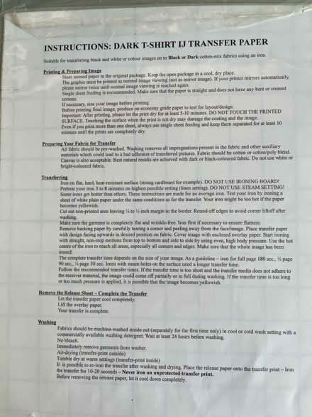 Photo of free TShirt Transfer Paper (Titchfield Common PO14) #2