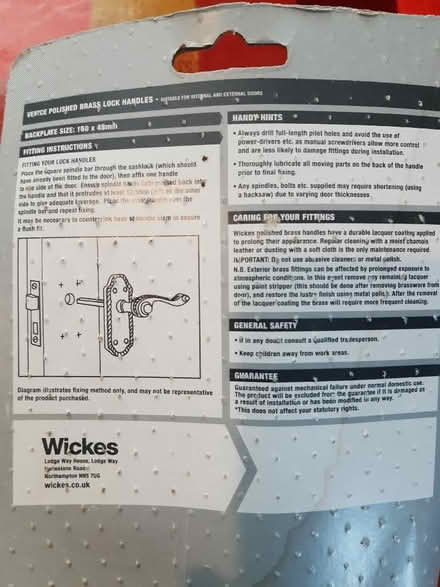 Photo of free Brass door handle (Woodseats S8) #1