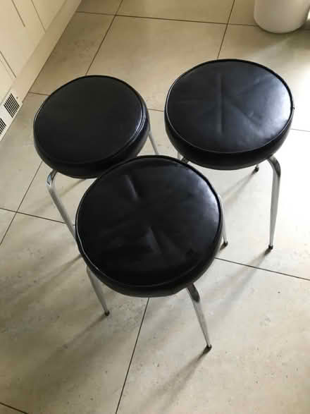 Photo of free 3 x leather topped stools (Shepherds Bush) #1