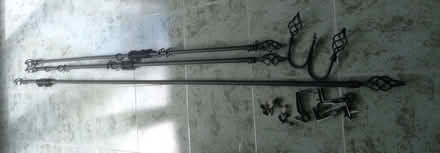Photo of free black metal curtain poles with accessories (Stroud GL5) #1