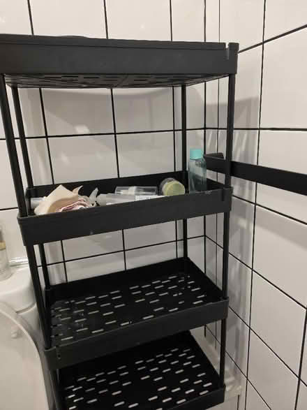 Photo of free 4 shelf black unit (Charlton SE7) #1