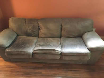 Photo of free Green Comfy Couch and Love Seat (Alberta Arts NE Alberta & 13th) #1