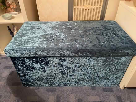 Photo of free Teal velvet ottoman (Southdown BA2) #1