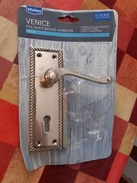 Photo of free Brass door handle (Woodseats S8) #2
