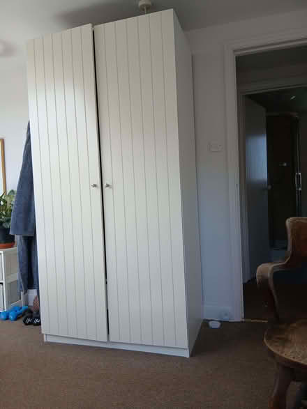 Photo of free White IKEA wardrobe, with rail, shelf and drawer (Hollingdean BN1) #1