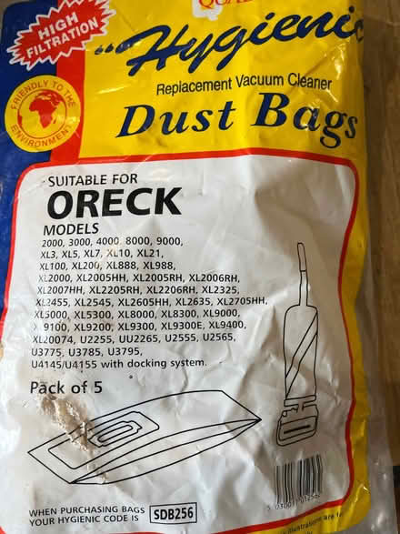 Photo of free Dust bags for Oreck (Cambusbarron FK7) #1