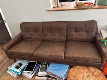 Photo of free Vintage Danish leather sofa (Hove Station area BN3) #1