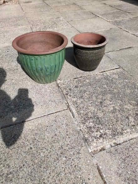 Photo of free Terracotta pots. One is 39cm wide. One is 30cm wide (Colehill BH21) #1