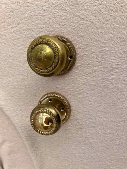 Photo of free Brass coloured door knobs (Rothley LE7) #1