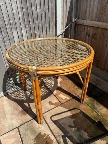 Photo of free Glass Top Bamboo Table (Twydall ME8) #1