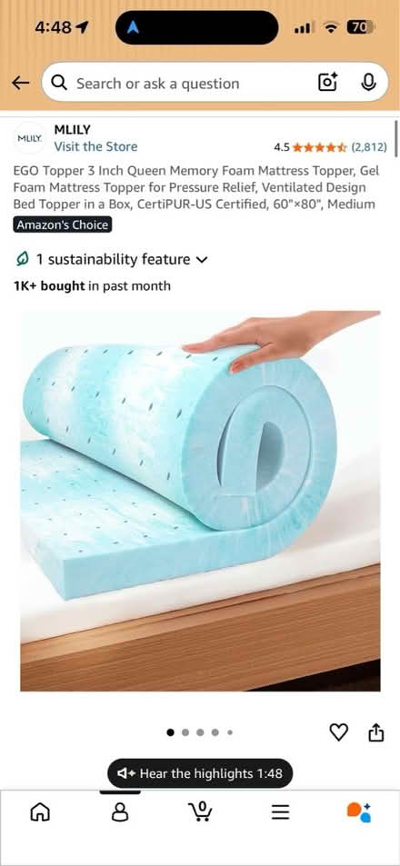 Photo of free 3 inch mattress topper (Forest heights) #1