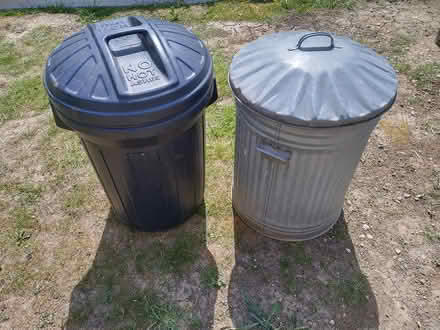Photo of free 2 Dustbins, plastic & galvanised (Pilgrims Hatch CM15) #1