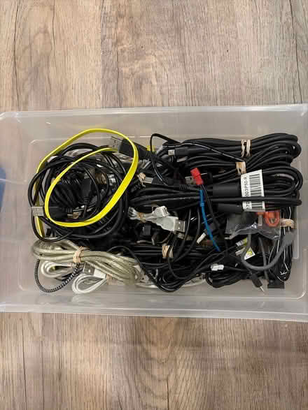 Photo of free Bin of Assorted USB Cables (Belmont, MA) #1