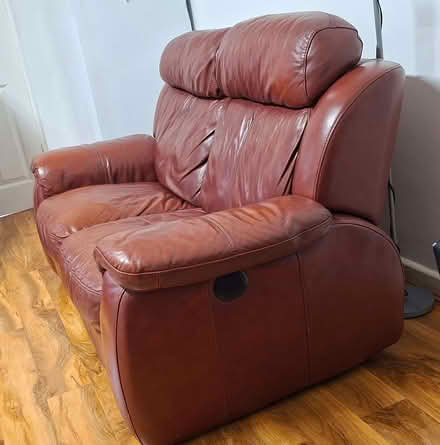 Photo of free Brown real leather sofa (Rochdale OL11) #4