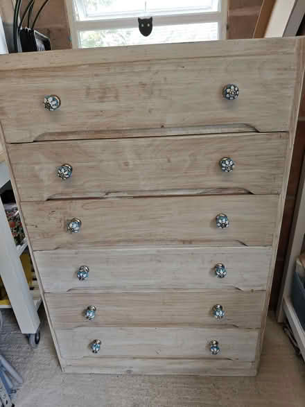 Photo of free Old plywood chest of drawers in need of refurbishment (Leasgill LA7) #1