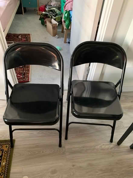 Photo of free Two Black Folding Chairs (Hove Station area BN3) #1