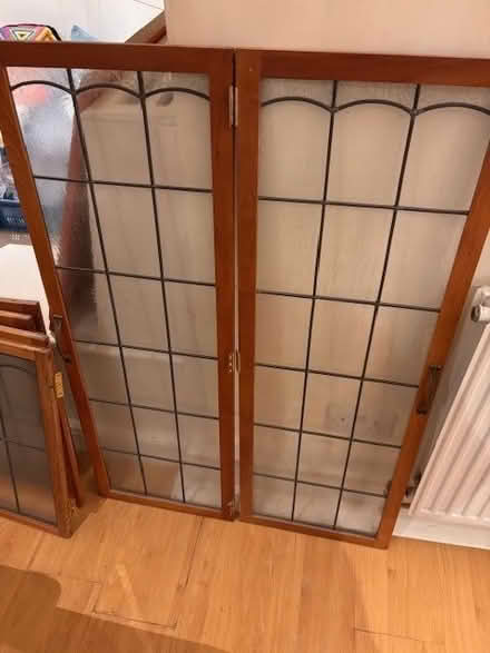 Photo of free frosted leaded glass cabinet doors (N10 Muswell Hill Road) #2
