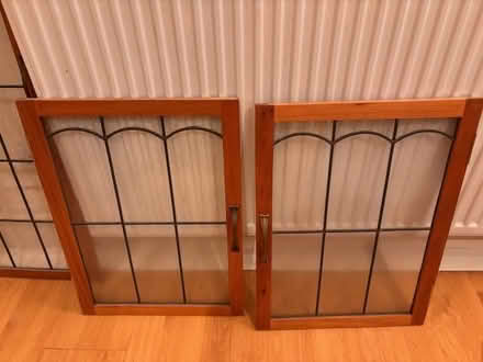 Photo of free frosted leaded glass cabinet doors (N10 Muswell Hill Road) #3