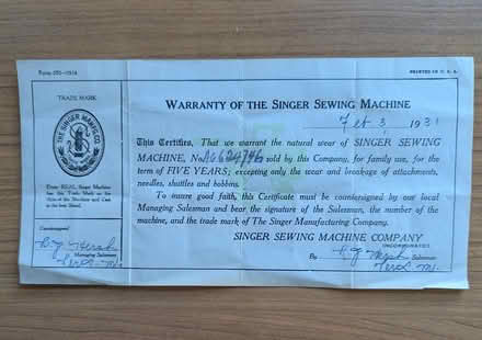 Photo of free Vintage 1929 Singer Sewing Machine (New Paltz) #2