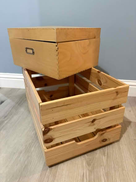 Photo of free Pair wooden storage boxes (Willington DE65) #2