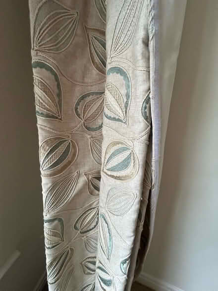 Photo of free Green and gold Roman blind for wide window (Malton YO17) #2