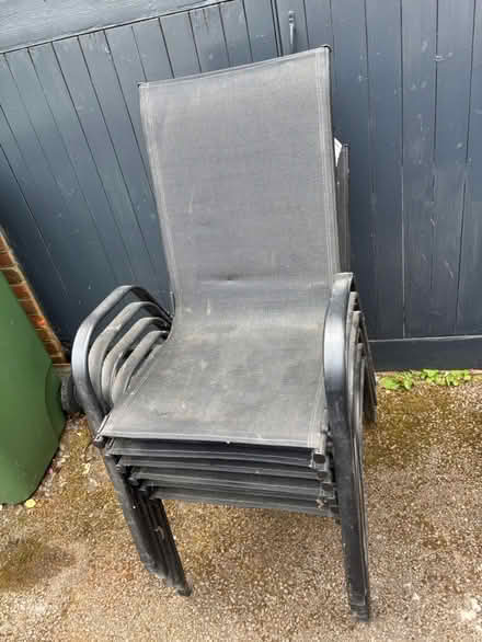 Photo of free 6 black garden chairs (AL3) #2