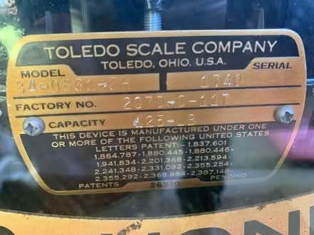 Photo of free Antique Scales Toledo 125 lb (NE Bellevue) #3