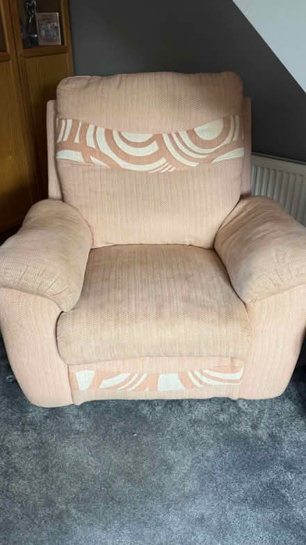 Photo of free Three Seater Sofa And Two Armchairs (Fair Oak SO50) #2