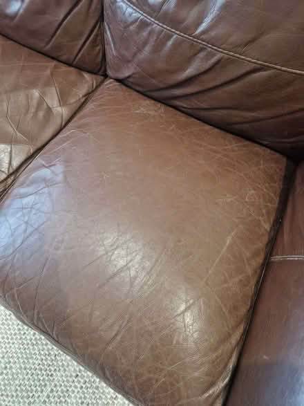Photo of free Brown leather sofas (Robinswood GL4) #3