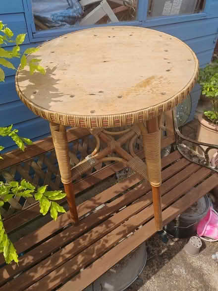 Photo of free Vintage wicker table (Whittlesey) #1