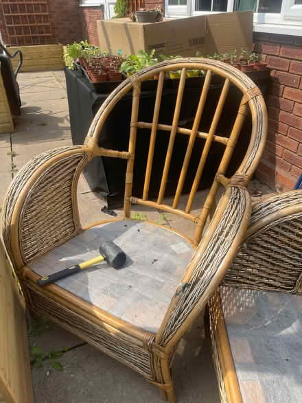 Photo of free Three piece cane conservatory or garden suite no cushions (Burton Manor ST17) #2