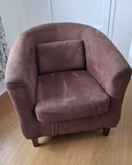 Photo of free Brown suedette tub chair (Moorthorpe WF9) #1