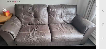 Photo of free Leather settee (Blythe Bridge ST11) #1
