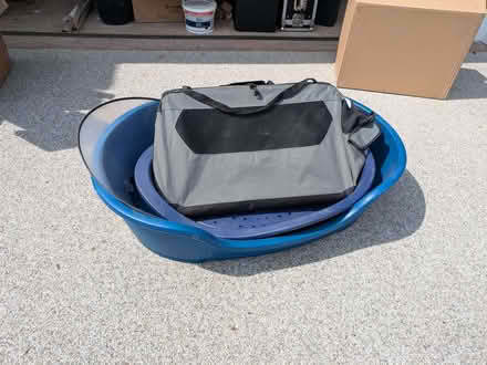 Photo of free Dog Beds, collapsible travel crate and cone of shame (East Leake LE12) #1