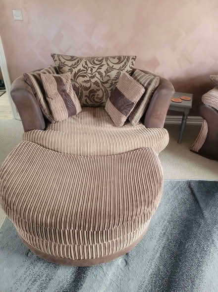 Photo of free Sofa and spinner chair (Kirton in Lindsey DN21) #1