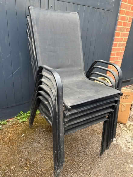 Photo of free 6 black garden chairs (AL3) #1