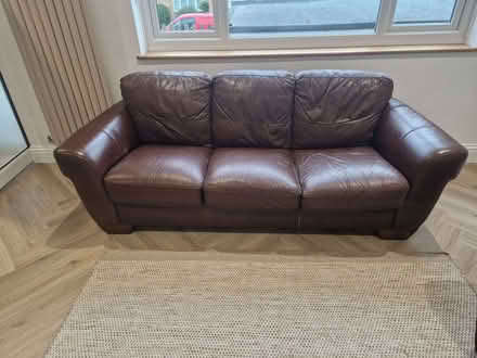 Photo of free Brown leather sofas (Robinswood GL4) #2