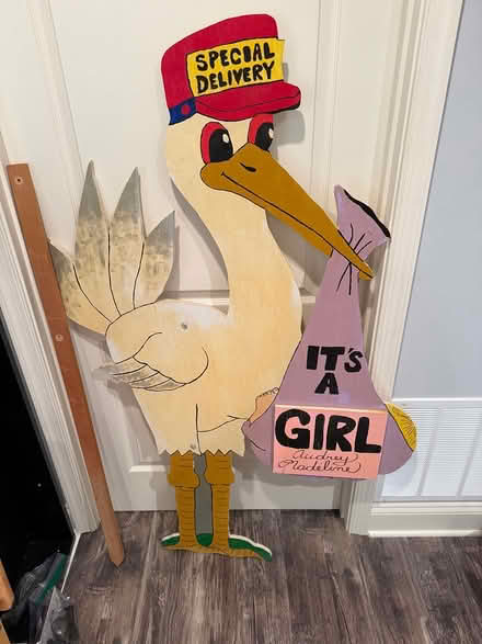 Photo of free 55 inch tall handmade wooden stork (Bowie) #1