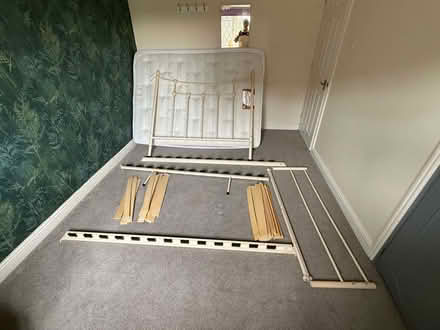 Photo of free Cream metal bedframe - no mattress (Waterlooville PO8) #1