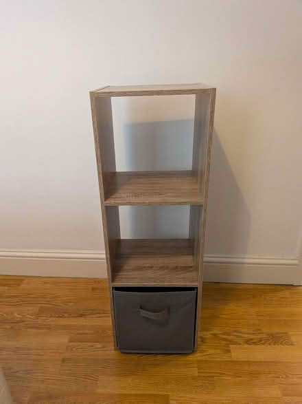 Photo of free Wood shelf with cloth basket (Stoke Newington N16) #2