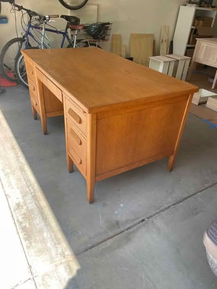 Photo of free Large oak desk (Davis) #1