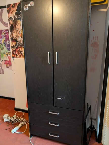 Photo of free Black wardrobe with drawers (Wallasey CH44) #1