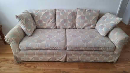 Photo of free Large 3-Seater Sofa with Scatter Cushions & footstool (Chipping Barnet EN5) #1