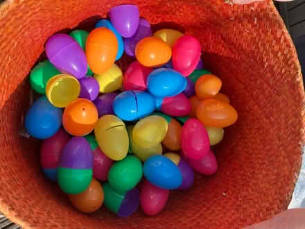 Photo of free Basket of Plastic Easter Eggs (Catchgate Plantation NN12) #2